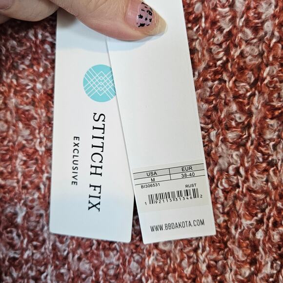 BB Dakota Steve Madden Odetta Open Pocket Cardigan Rust Women's Medium Fall - Picture 7 of 10